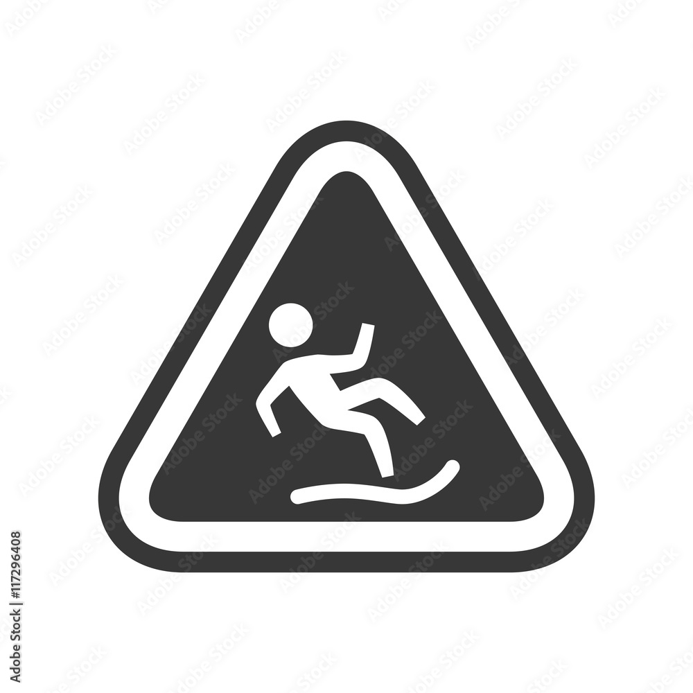 wet floor road sign prevention warning icon. Isolated and flat illustration. Vector graphic wet floor road sign prevention warning icon. Isolated and flat illustration. Vector graphic