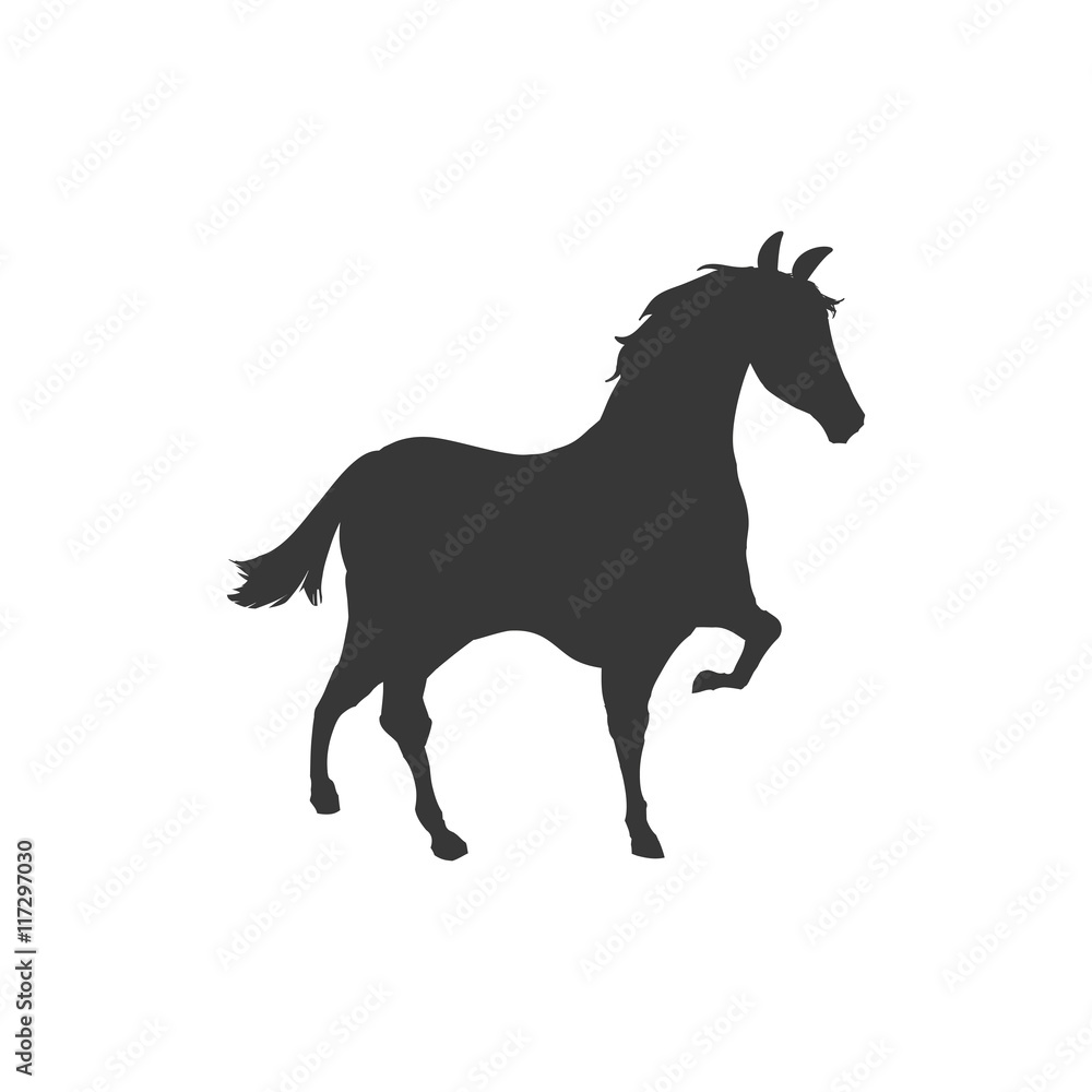 horse animal animal silhouette icon. Isolated and flat illustration. Vector graphic