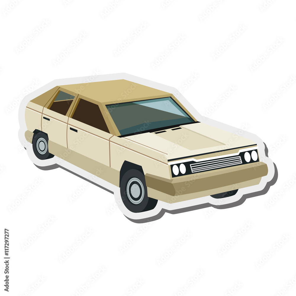 flat design retro car icon vector illustration