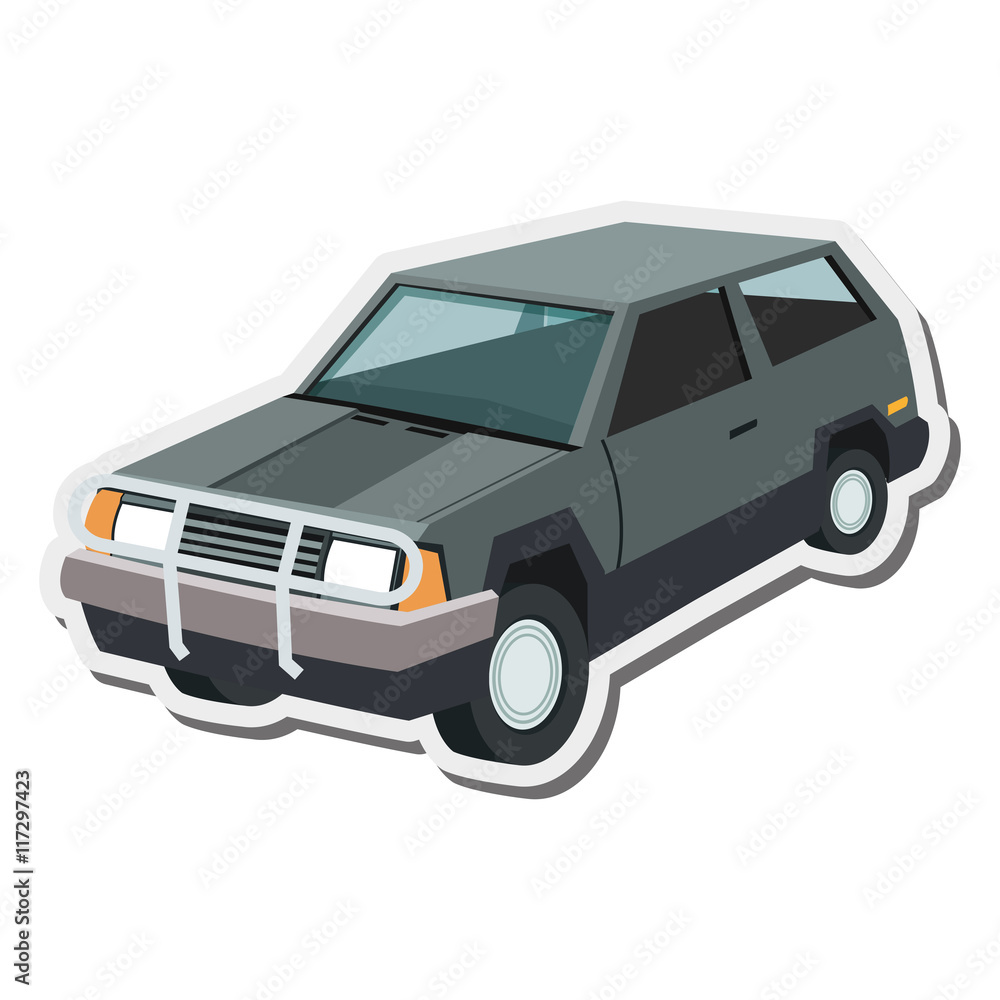 flat design retro car icon vector illustration