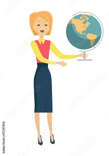 School Teacher with Earth Globe