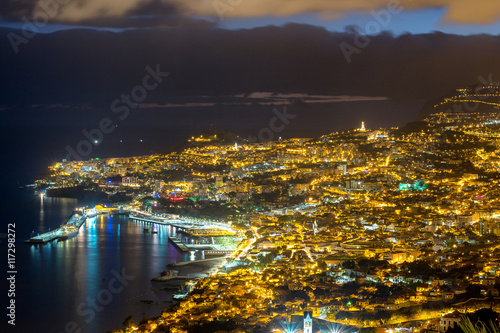 Funchal by night, Madeira Island, Portugal