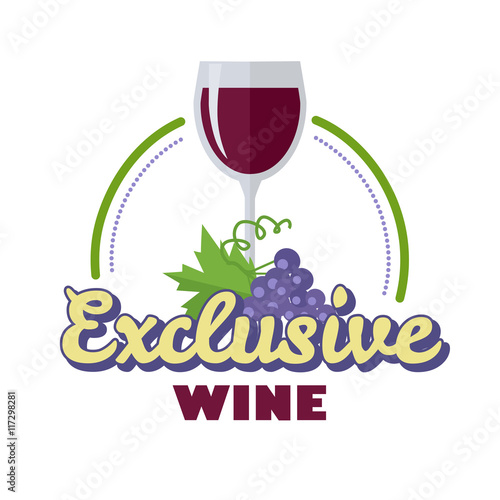 Exclusive Wine Logo Icon Symbol of Elite Drink photo