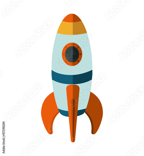 rocket spaceship science aircraft icon. Isolated and flat illustration. Vector graphic