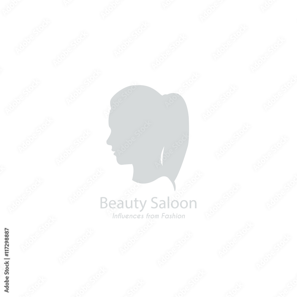 Beauty salon icon with girl. Vector illustration.