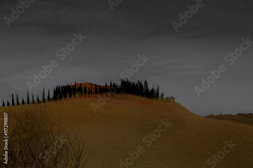 Barn in rural landscape