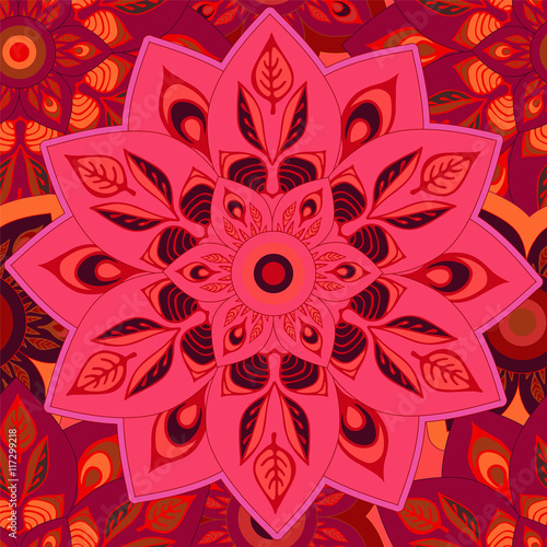 stock vector seamless mandla pattern for printing on paper, fabr