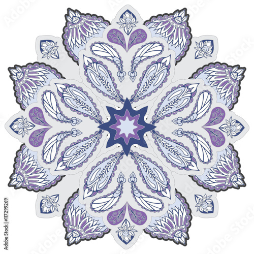 stock vector mandla pattern for printing on paper, fabric. India