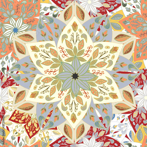 stock vector seamless mandla pattern for printing on paper, fabr