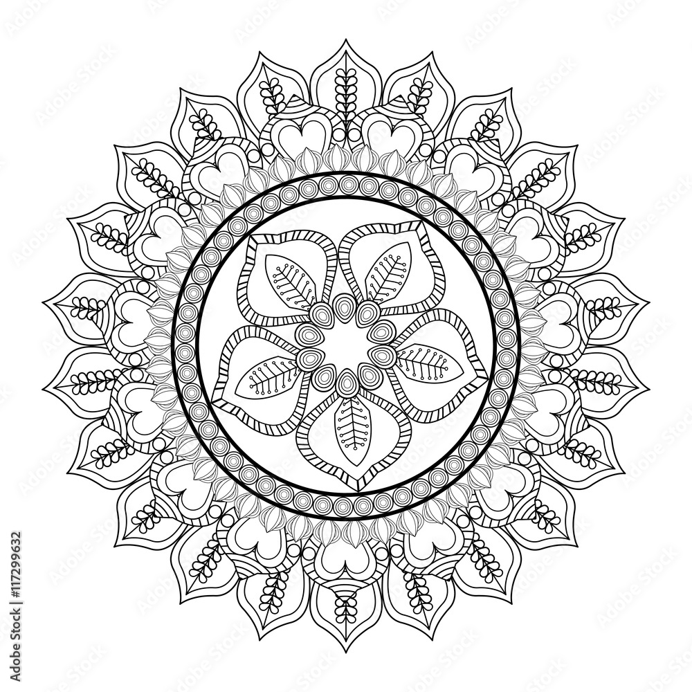 flat design intricate mandala icon vector illustration