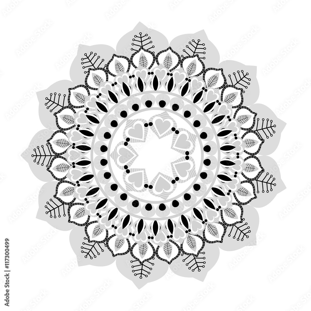 flat design intricate mandala icon vector illustration Stock Vector