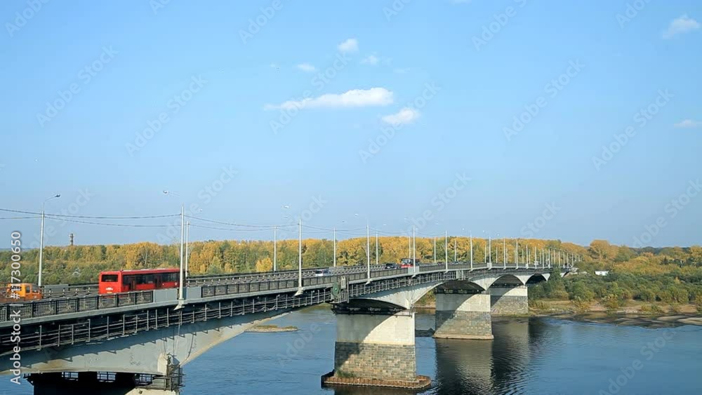 A typical bridge in Russia over the river A typical bridge in Russia over the river