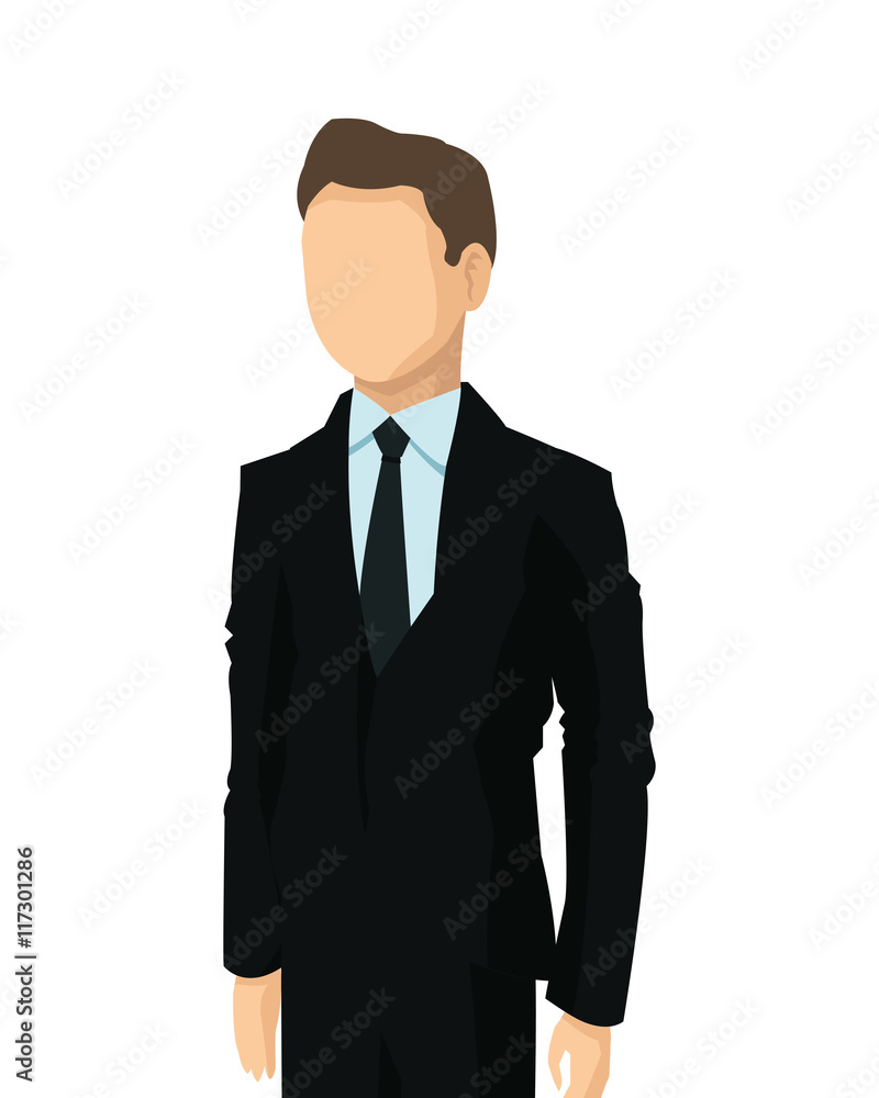 flat design single businessman fashion icon vector illustration