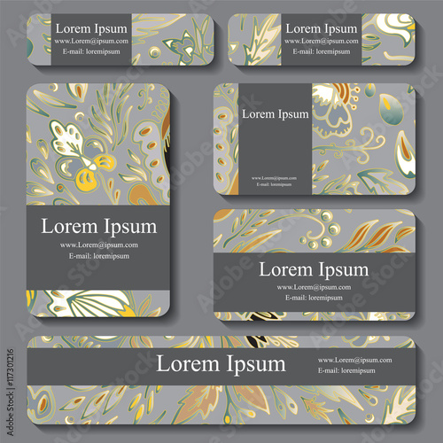 Stock vectorset of template with floral ornament,oriental design
