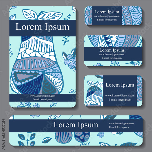 Stock vectorset of template with floral ornament,oriental design