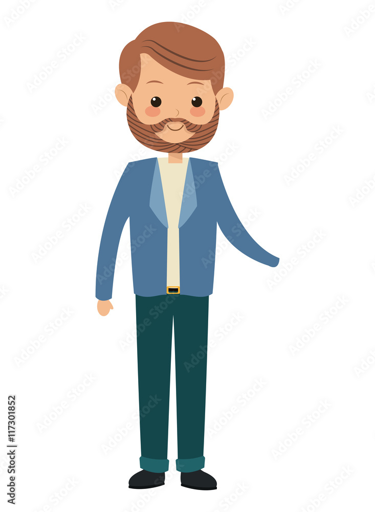 flat design single man icon vector illustration