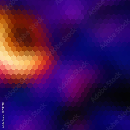 Colors low poly hexagon style vector mosaic background