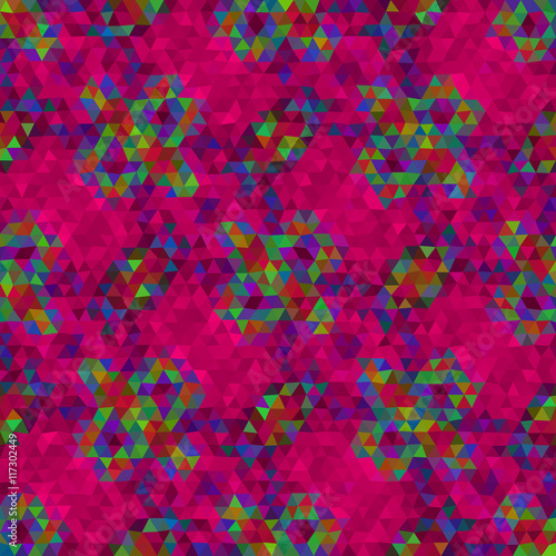 Kaleidoscopic low poly triangle style vector mosaic background