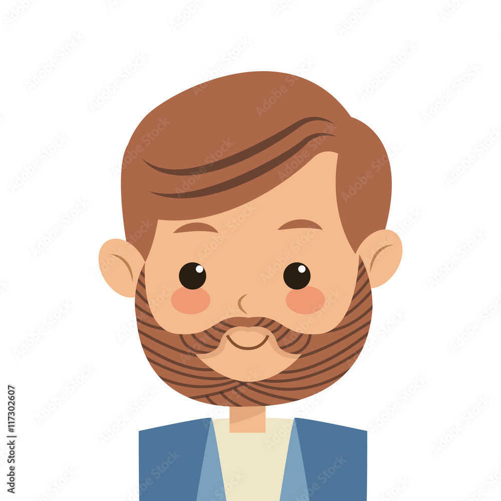 flat design single middle age man icon vector illustration flat design single middle age man icon vector illustration