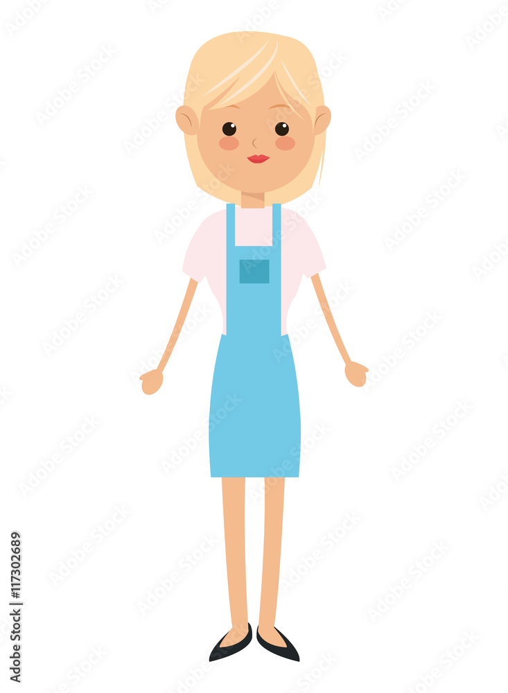 flat design single woman wearing apron icon vector illustration flat design single woman wearing apron icon vector illustration