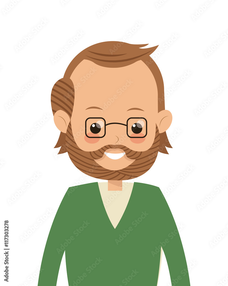 flat design single middle age man icon vector illustration flat design single middle age man icon vector illustration