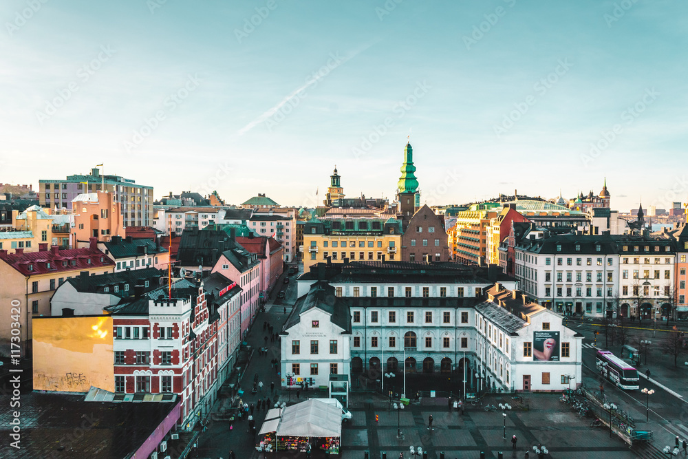 Naklejka premium Streets and Buildings of Stockholm, Sweden