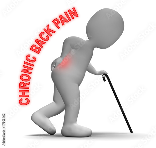 Chronic Back Pain Indicates Vertebral Column And Chiropractic 3d photo