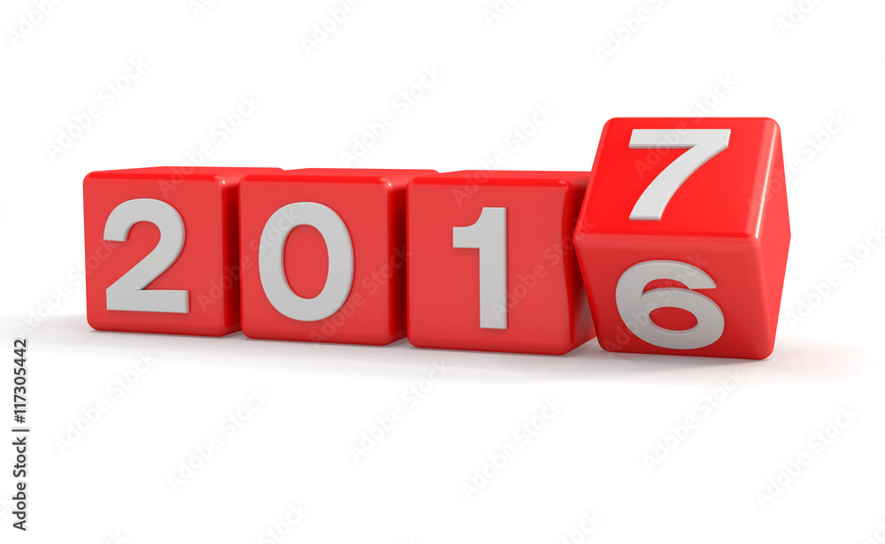 Jahreswechsel 2016 - 2017 - Rote Würfel Jahreswechsel 2016 - 2017 - Rote Würfel
