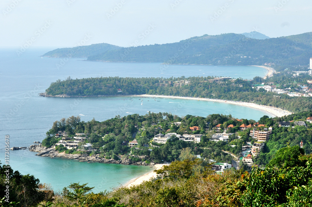 The view of the three beaches on Phuket Island