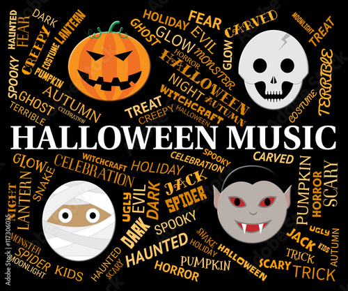 Halloween Music Indicates Trick Or Treat And Autumn