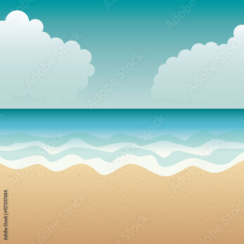 beach landscape summer icon