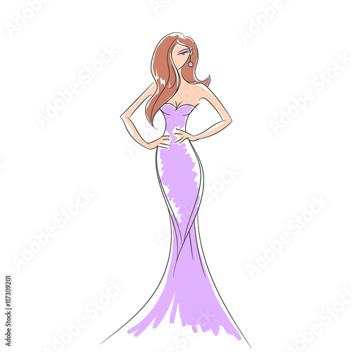 woman in the ball gown silhouette