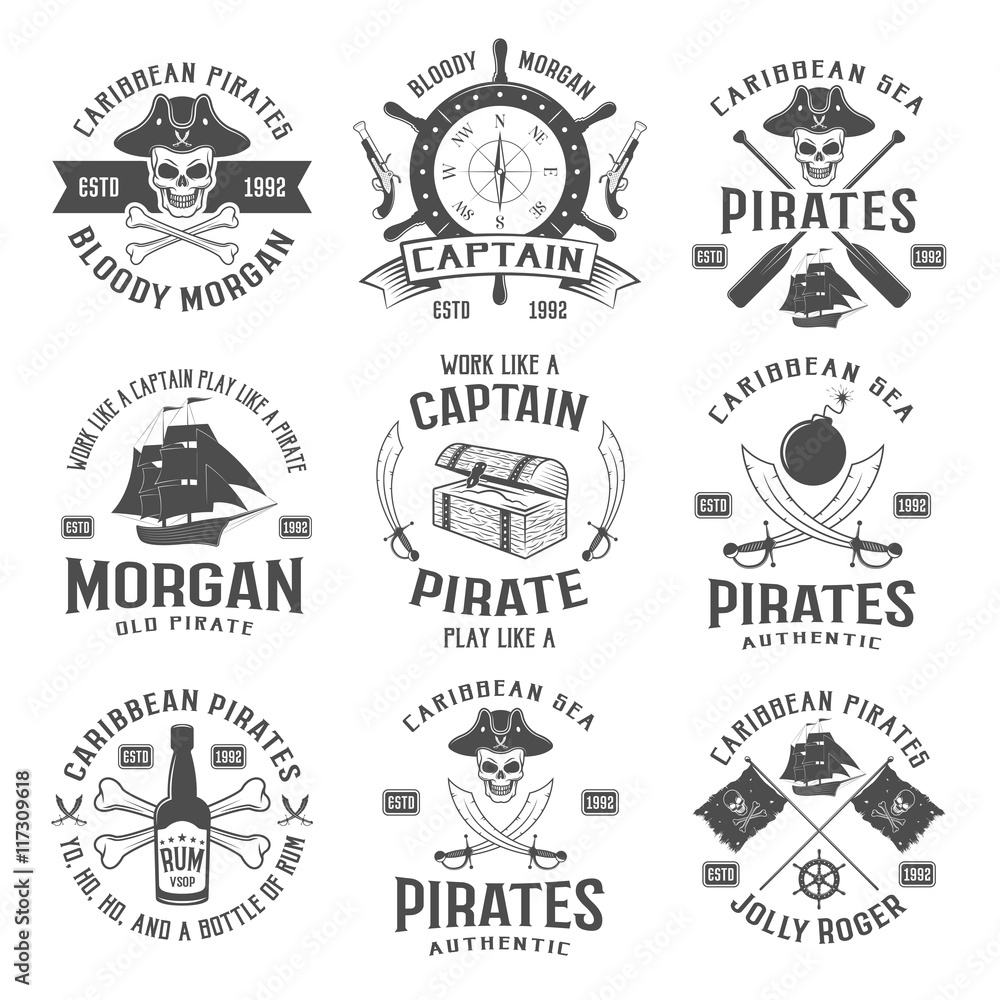 Sea Robbers Monochrome Emblems