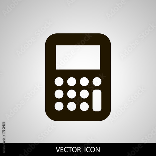 calculator icon, vector illustration. Flat design style