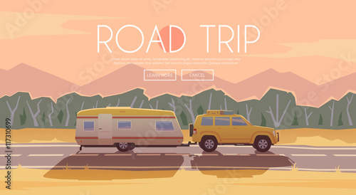 Road trip. Vector Illustration
