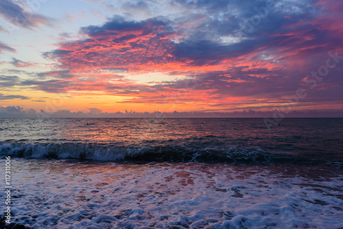 Amazing purple sunset over the Black Sea