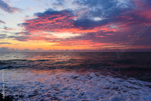 Amazing purple sunset over the Black Sea