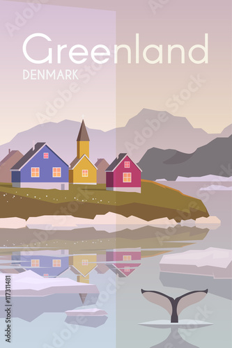 Greenland. Vector poster.