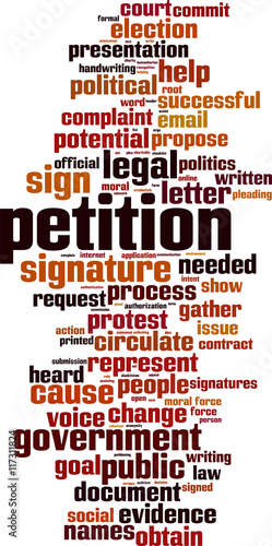 Petition word cloud concept. Vector illustration