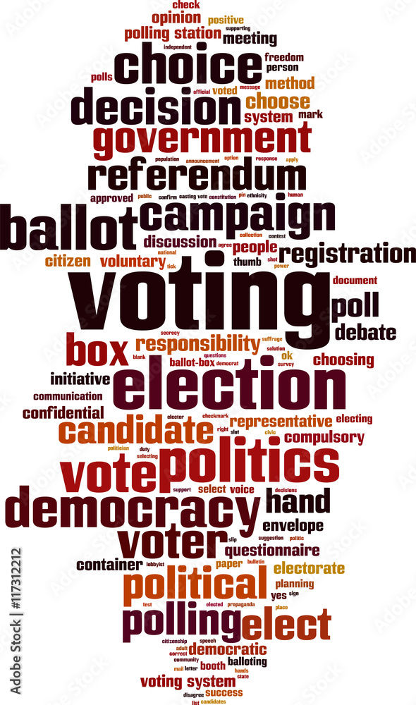 Voting word cloud concept. Vector illustration