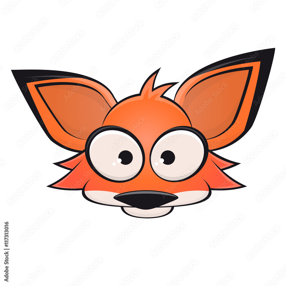 funny comic fox head clipart