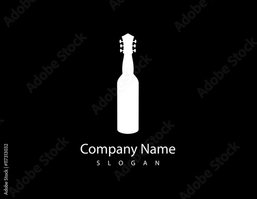 Wine guitar logo black background
