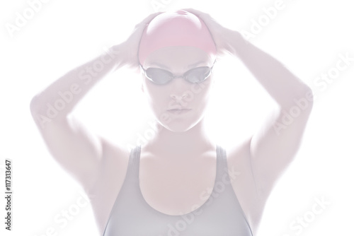High Key image of Swimmer