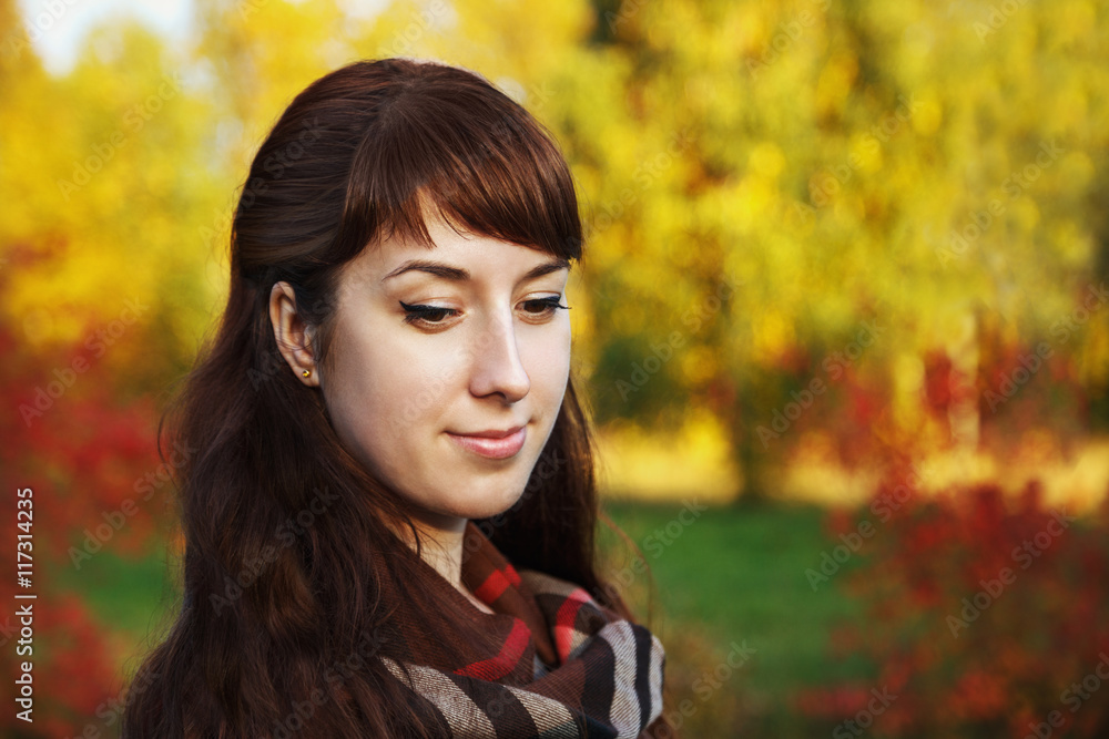 Beautiful girl in the autumn park Beautiful girl in the autumn park