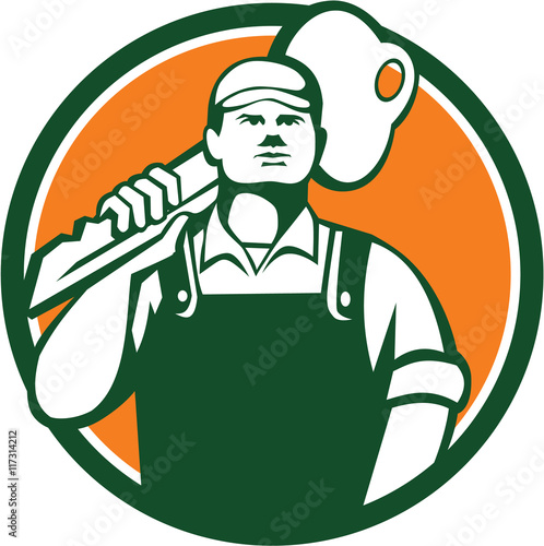 Locksmith Carry Key Shoulder Circle Retro