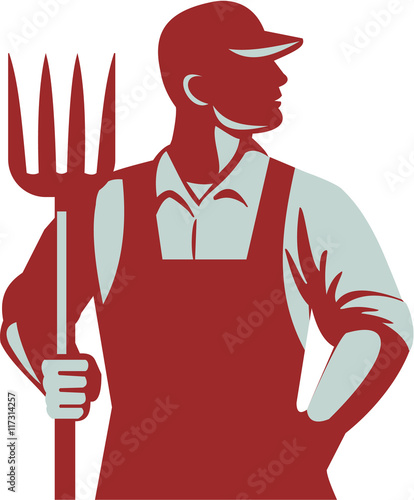 Organic Farmer Pitchfork Retro