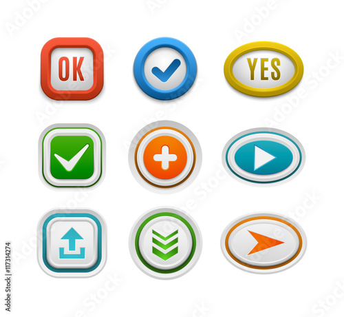 Free Download Ok button vector set. - GFXLoad