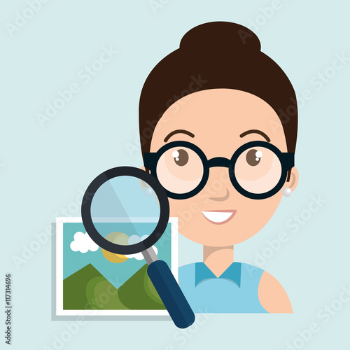 woman photo search graphic