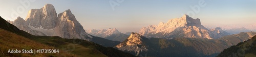 Morning panoramic view of mount Civetta and Mount Pelmo