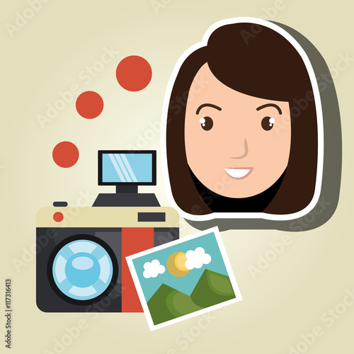 woman photo search graphic